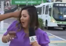 Repórter da Rede Amazônica leva soco ao vivo de homem na rua Repórter Naíne Carvalho leva soco ao vivo de homem na rua