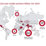 Mapa FIJ jornalistas mortos 2024