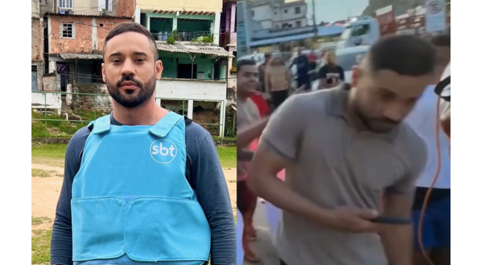 Repórter do SBT é agredido no Rio de Janeiro durante protesto após prisão de cantor Oruam
